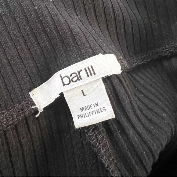 Bar III Black Ribbed Knit Elastic Waist Pull on Biker Shorts Size Large - Picture 5 of 6